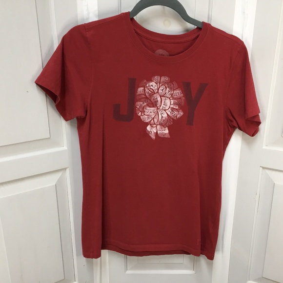 Life is Good Holiday Red "JOY" Tee - Picture 1 of 16